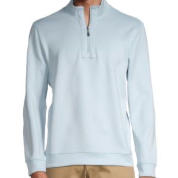 Hickey Freeman‎ Golf Light Blue Quarter Zip Long Sleeve Shirt Size XL Light Blue - Picture 1 of 10